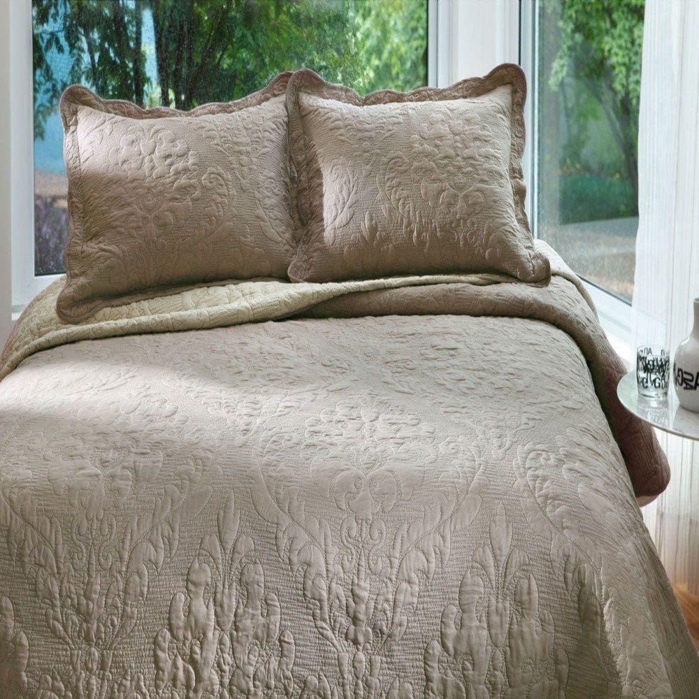 Colcha Bouti Casal Toque de Algodão Bordado Tropez 220X240 Cor Única - Jolitex