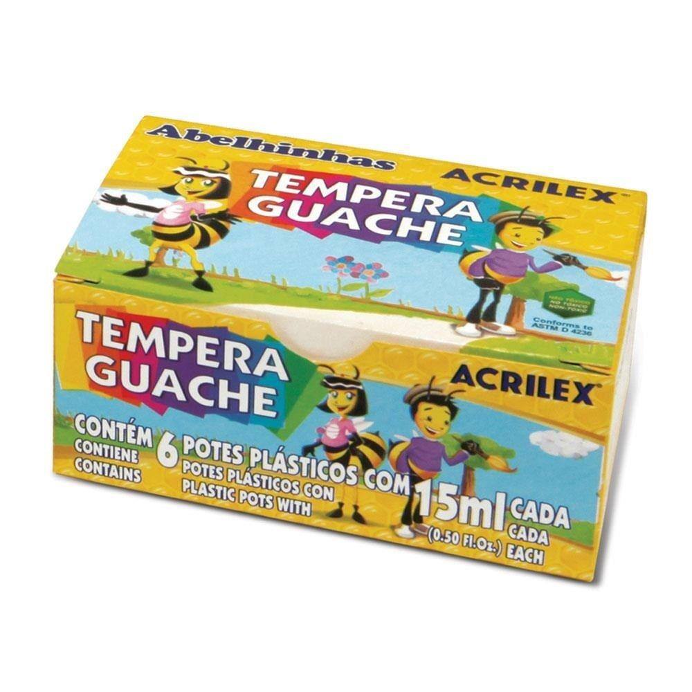 Tempera Guache 15Ml Com 6 Cores - Acrilex