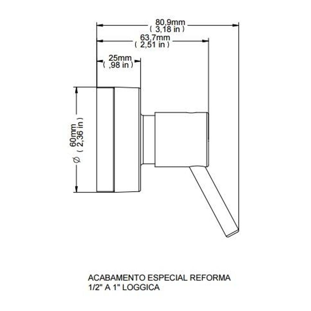 Acabamento para Registros de Gaveta e Pressão Lóggica Cromado Docol - Docol - 1.1/4 e 1.1/2