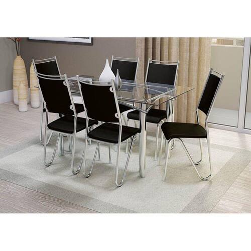 Conjunto de Mesa - 6 Cadeiras Elba com Londres Kappesberg Menor preço em Conjunto de Mesa - 6 Cadeiras Elba com Londres Kappesberg