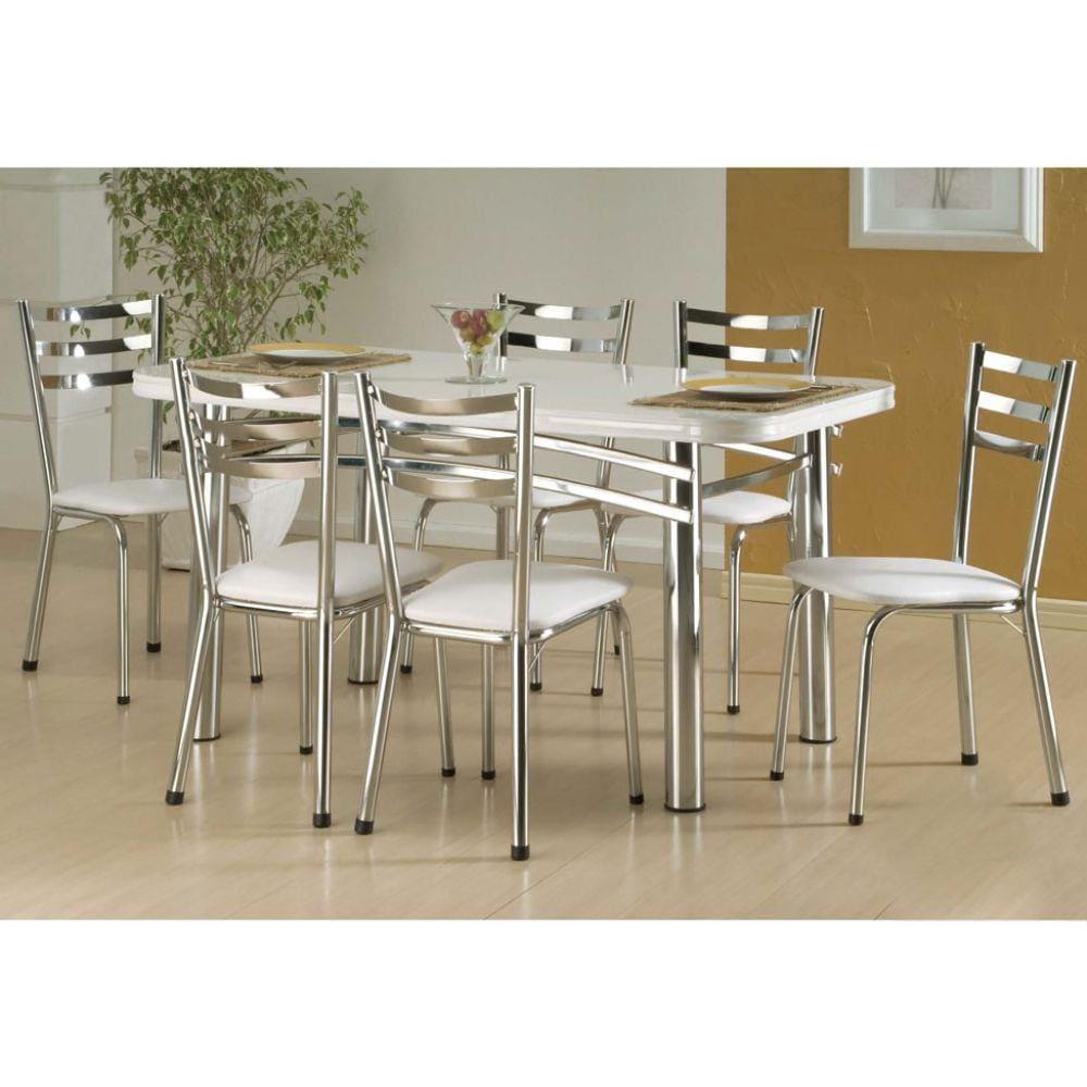 Conjunto de Mesa e 6 Cadeiras Adriana