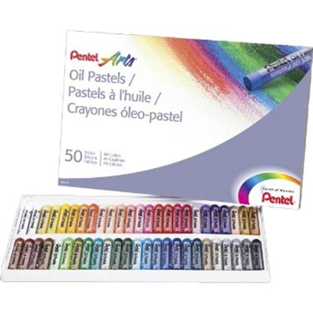 Giz Pastel Oleoso Pentel 50 Cores PHN-50