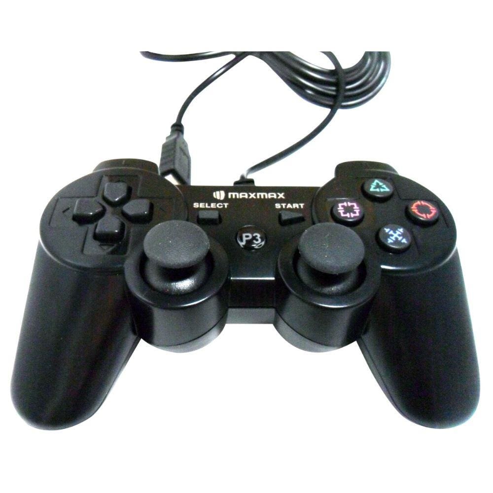 Joystick Analógico Playstation 3 e PC com fio Controle PS3 Maxmax