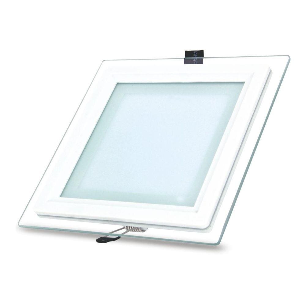 Plafon Spot De Led 12w Luminaria Quadrado Branco 3 Funcoes