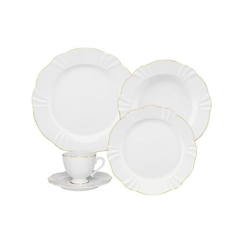 Aparelho de Jantar e Chá com 30 Peças Soleil White Classic Menor preço em Aparelho de Jantar e Chá com 30 Peças Soleil White Classic