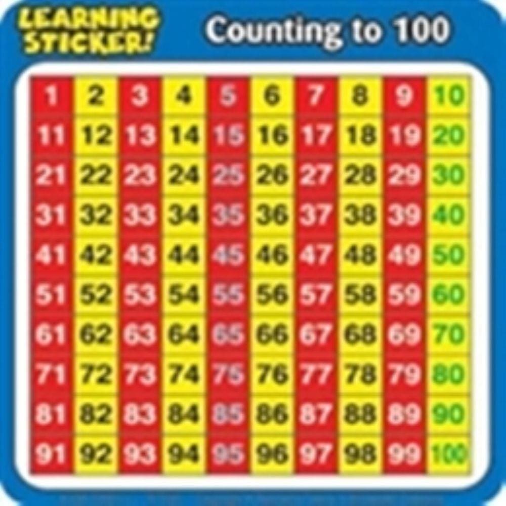 Counting To 100 Learning Stickers