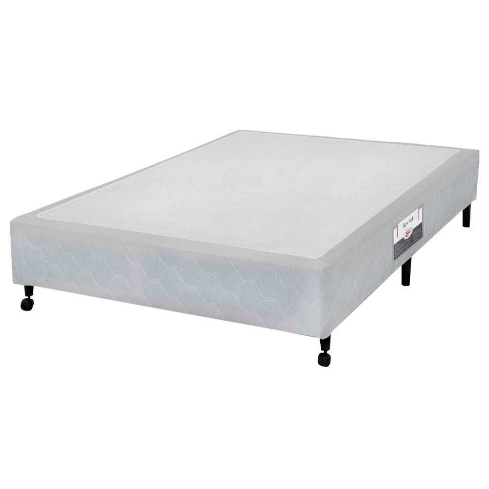 Base Box para Colchão Casal Castor com Rodízio 23x138x188 - Branco | Extra