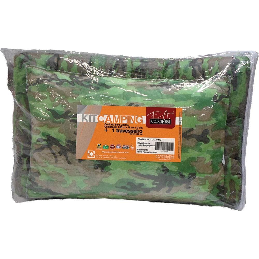 Kit Colchonete E Travesseiro Com Estampa Militar