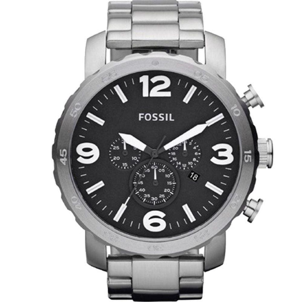 Relógio Masculino Fossil Nate Chronograph FJR1353/Z Prata
