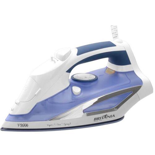 Ferro de Passar a Vapor FB996 com Reservatório de 340ML Branco/Azul Britânia Menor preço em Ferro de Passar a Vapor FB996 com Reservatório de 340ML Branco/Azul Britânia