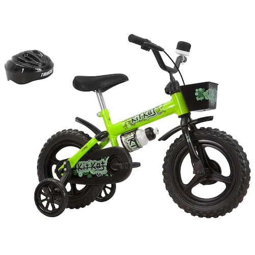 Bicicleta Infantil Aro 12 Track & Bickes Kit Kat com Capacete - Amarelo Neon Menor preço em Bicicleta Infantil Aro 12 Track & Bickes Kit Kat com Capacete - Amarelo Neon