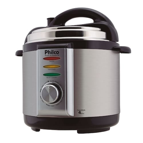 imagem-Panela de Pressão Elétrica Philco 4 Litros - Aço Escovado - 110 V