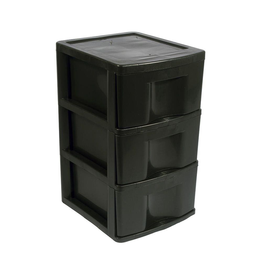Gaveteiro Plástico Grande 3 Gavetas Preto GV14P São Bernardo