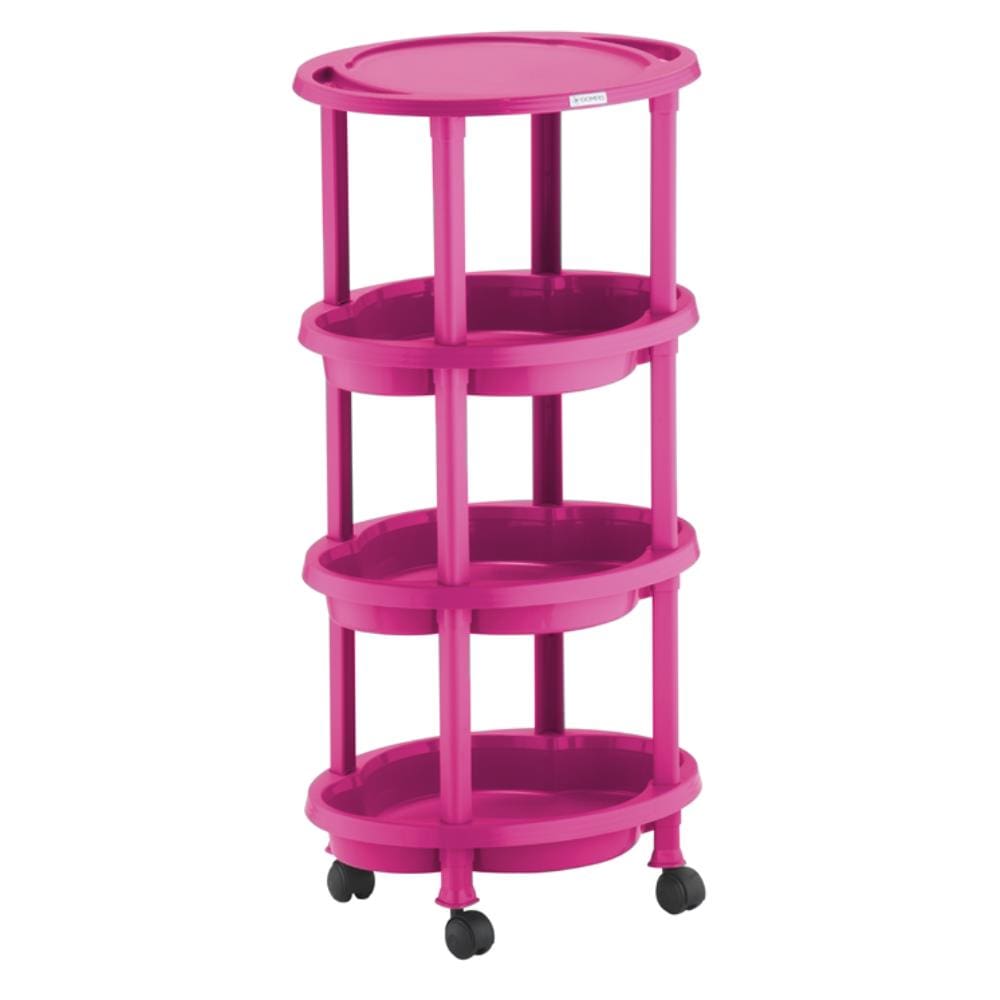Carrinho Auxiliar Salão de Beleza e Cabeleireiro Clean, Rosa - Dompel