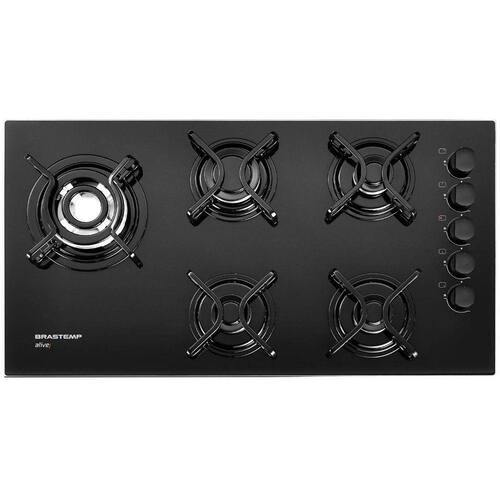 Cooktop a Gás Brastemp 5 Queimadores Ative Quadrichama Vidro Preto Menor preço em Cooktop a Gás Brastemp 5 Queimadores Ative Quadrichama Vidro Preto