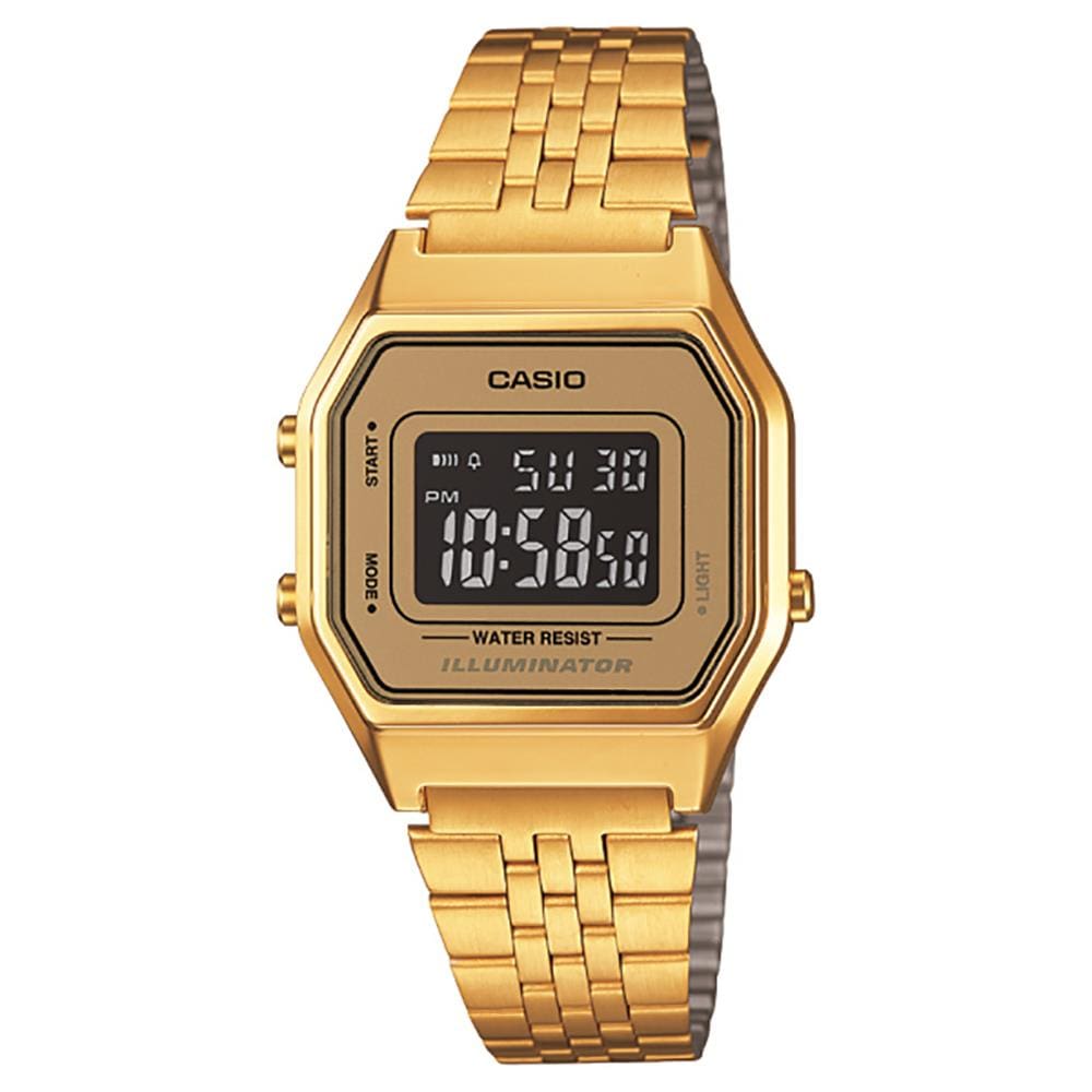Relógio Feminino Digital Casio Vintage LA680WGA-9BDF - Dourado