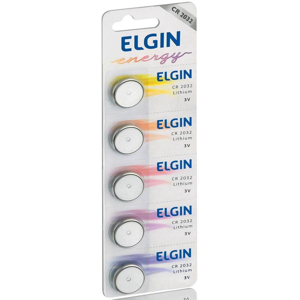 Bateria de Lítio CR2032 Energy Blister Com 5 Unidades Elgin