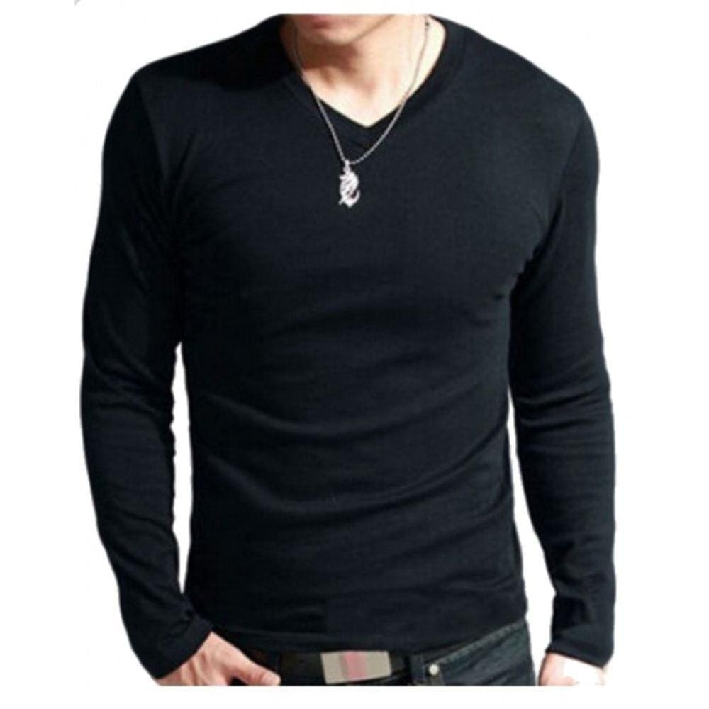 Camiseta Masculina Gola V Manga Longa