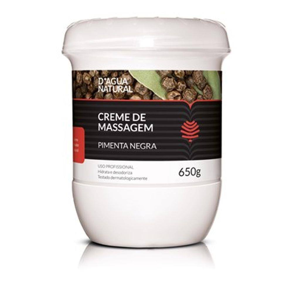 Creme de Massagem Pimenta Negra D`agua Natural