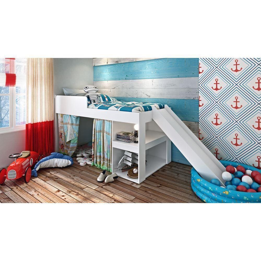 Cama infantil Playground Meu Fofinho Acabamento BP Branco Art in Móveis - Meu Fofinho