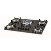 Cooktop Fischer 5 Bocas Mesa Vidro Tripla Chama Preto - Bivolt