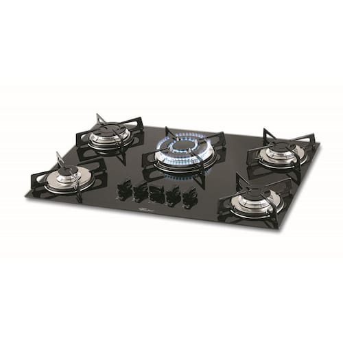 imagem-Cooktop Fischer 5 Bocas Mesa Vidro Tripla Chama Preto - Bivolt