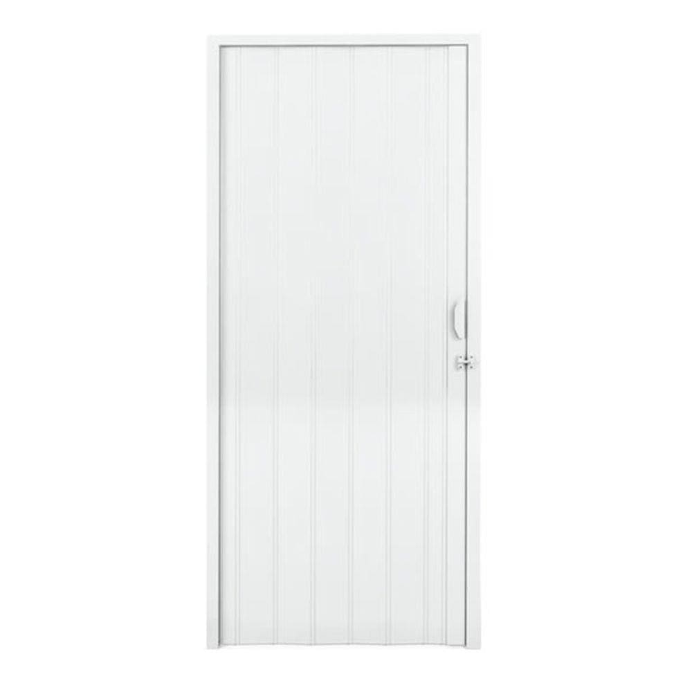 Porta Sanfonada PVC Polifort 210cmx60cm Branco Neve