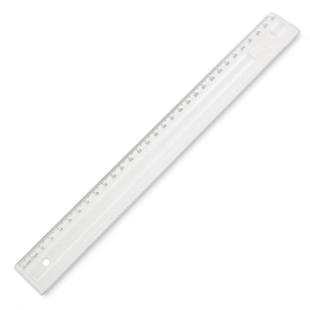 Régua de 30 cm em Poliestireno - Cristal - Dello