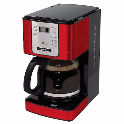 imagem-Cafeteira Elétrica Programável Oster 12 Xícaras - Preto/Vermelho - 220V