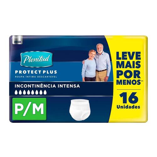 Roupa Íntima Plenitud Protect Plus P/M - 16 Unidades Menor preço em Roupa Íntima Plenitud Protect Plus P/M - 16 Unidades