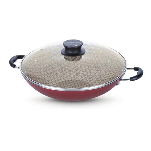 Panela Wok ø 36cm com Tampa de Vidro 6,6 litros Vermelha Paris Tramontina 20545/736 Menor preço em Panela Wok ø 36cm com Tampa de Vidro 6,6 litros Vermelha Paris Tramontina 20545/736