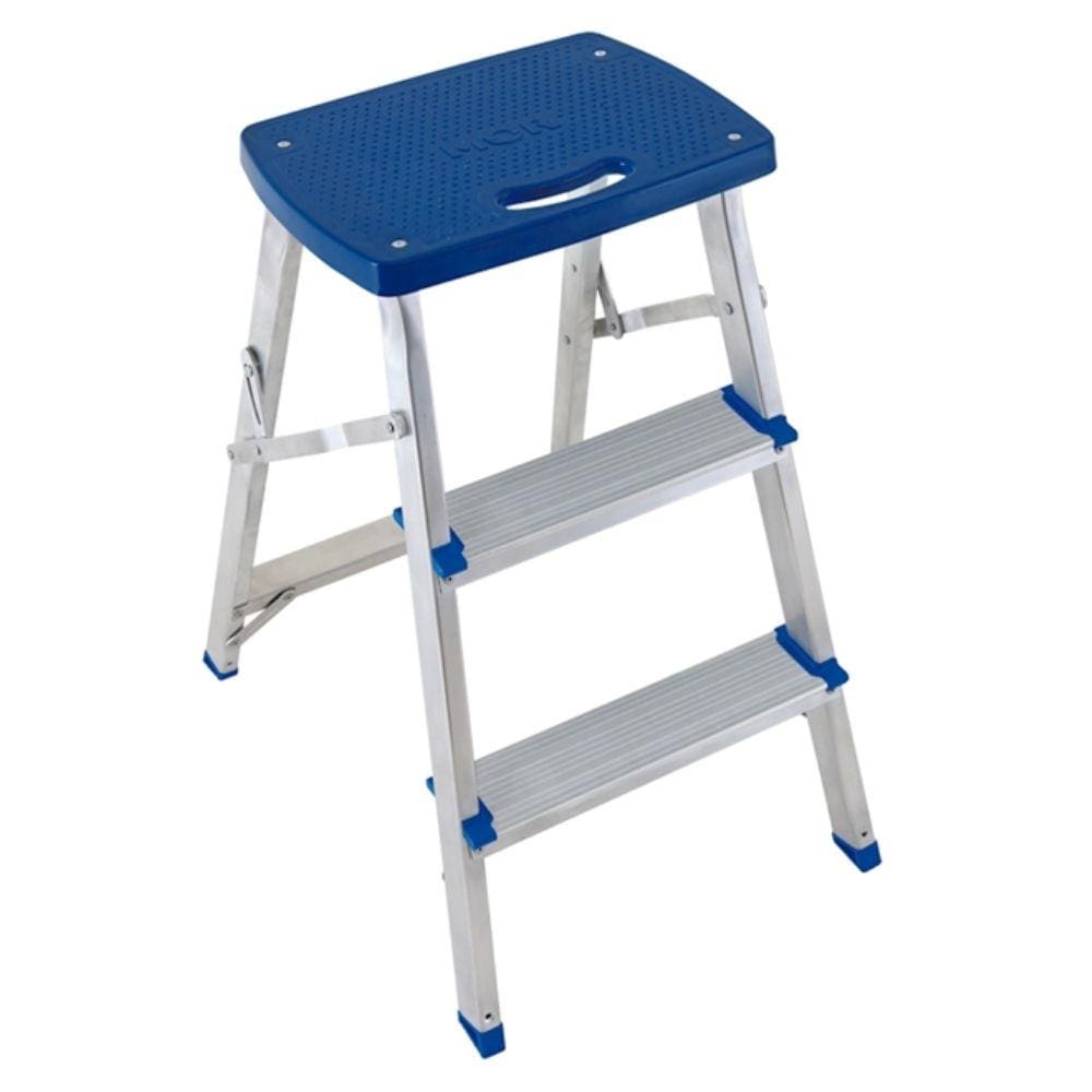 Escada Banqueta Banquinho Dobravel de Aluminio 3 Degraus Até 120Kg Anti Derrapante Mor