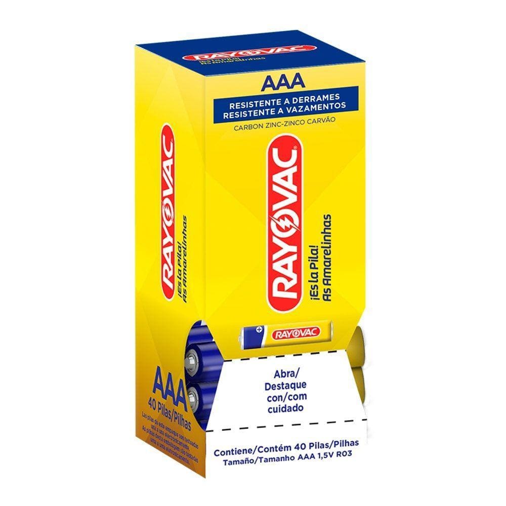 Pilha Rayovac Amarelinha Aaa 10303 Tubo - Embalagem c/ 40 unidades