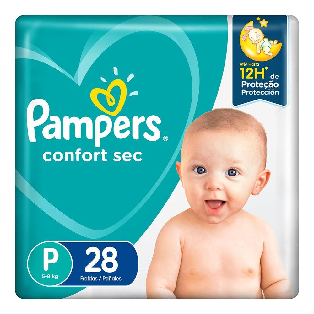 Fralda Pampers Confort Sec P - 28 Unidades