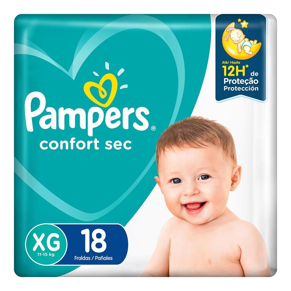 Fralda Pampers Confort Sec XG - 18 Unidades