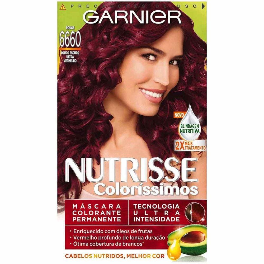 Tintura Garnier Nutrisse Coloríssimos 6660 Louro Escuro Ultra Vermelho