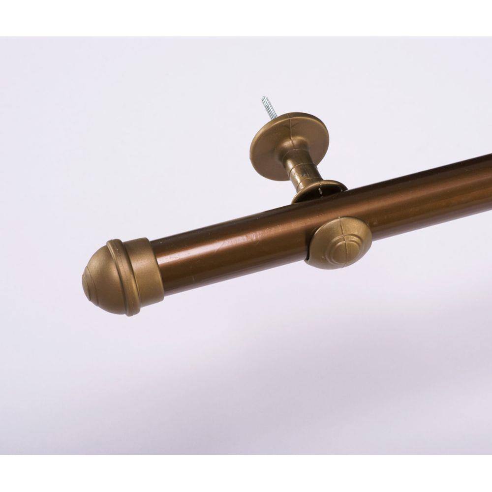 Varão Simples para Cortina de 4 Metros 28mm Kit Completo - Bronze