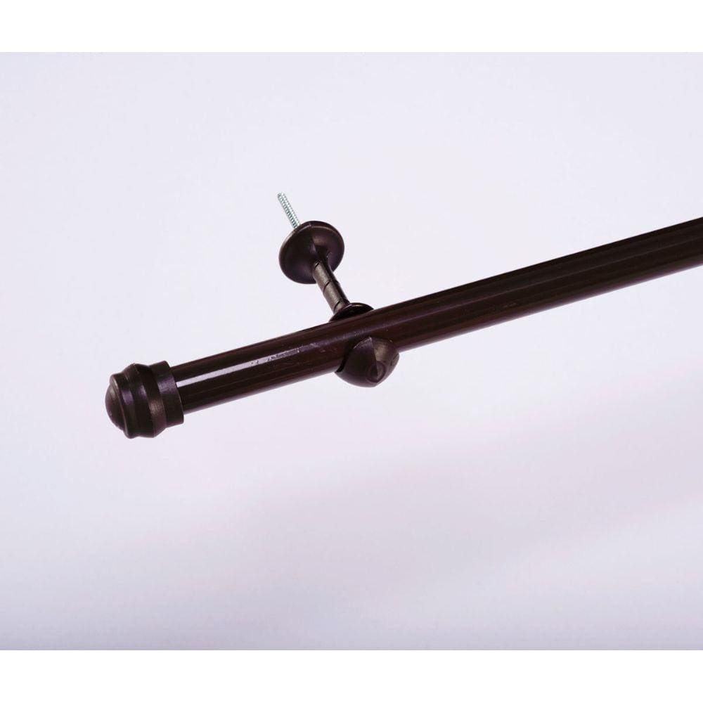 Varão Simples para Cortina de 4 Metros 19mm Kit Completo - Marrom