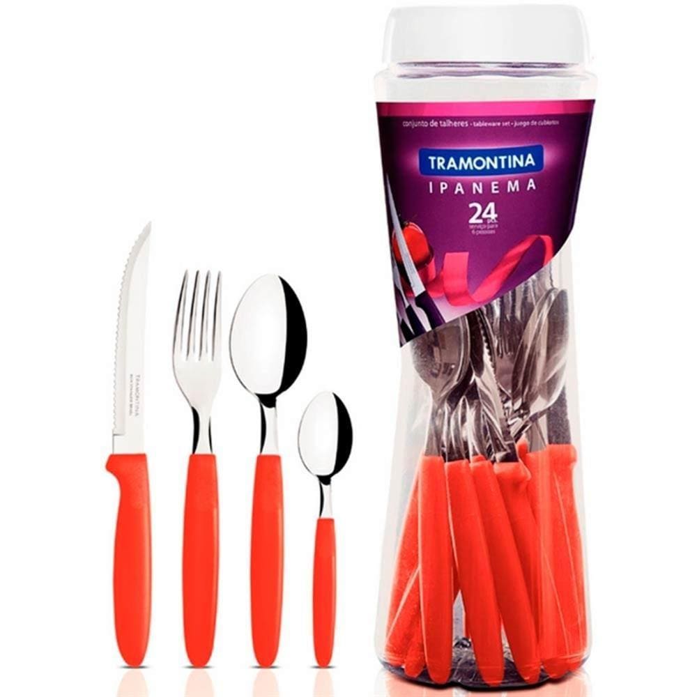 Jogo Talheres Faqueiro Inox Tramontina Ipanema 24 pçs