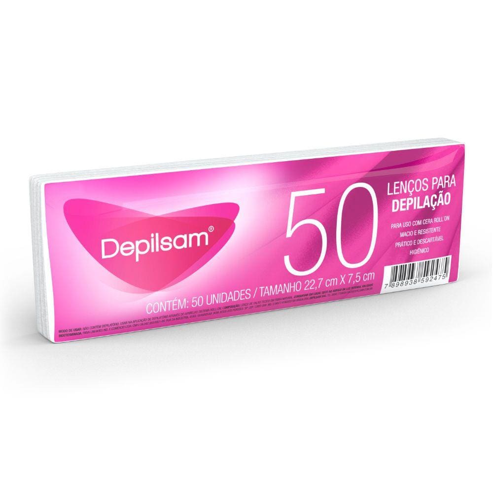 Lenço Depilatório Depilsam Feminino com 50 Folhas