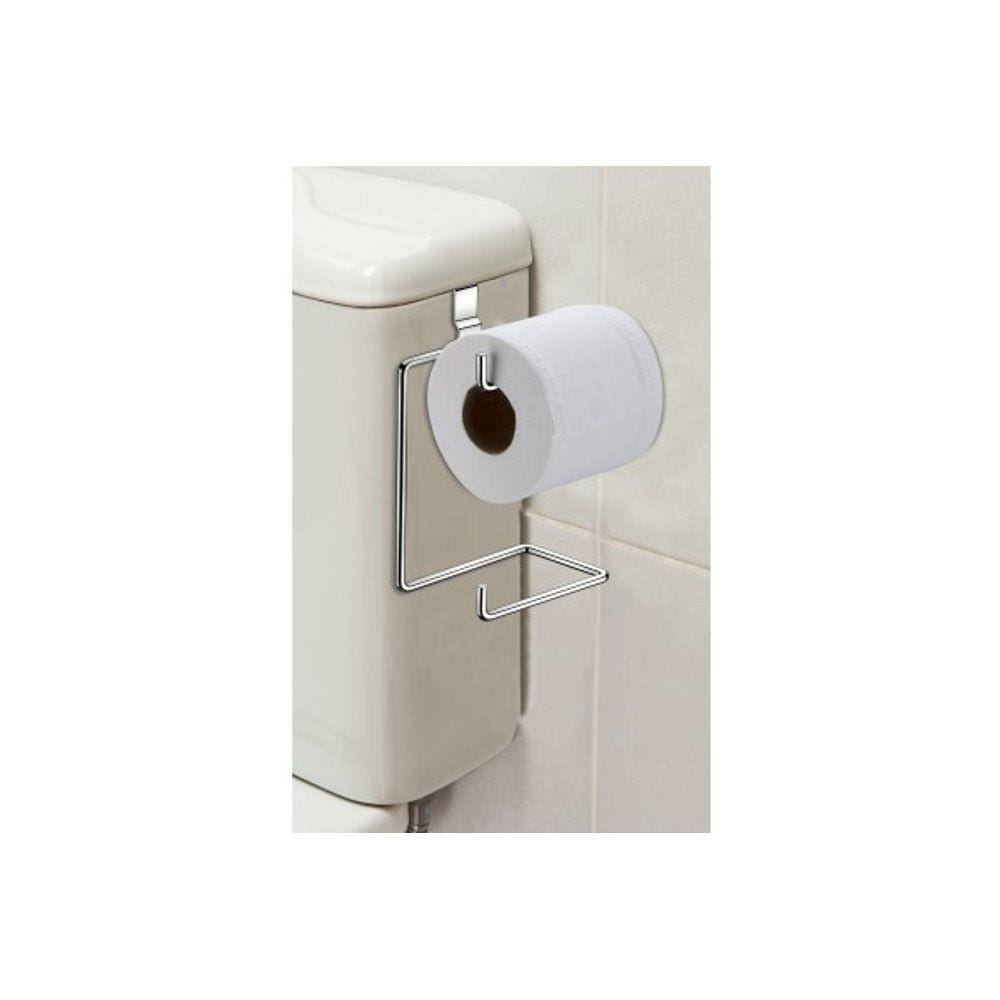 Suporte Para Papel Higiênico Duplo Para Caixa Acoplada Future utilidades Prata