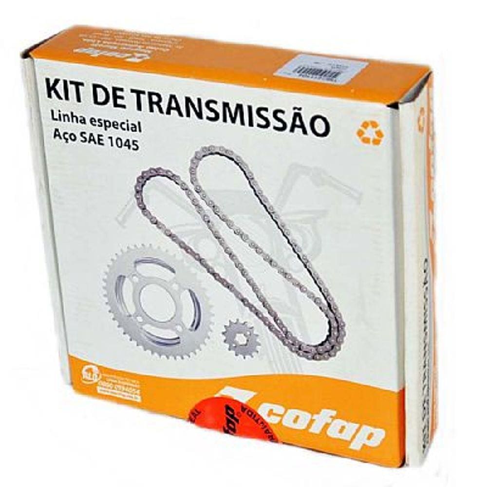 KIT Relação Honda Titan 2000 / FAN 125 ATE 2008 Cofap AÇO 1045