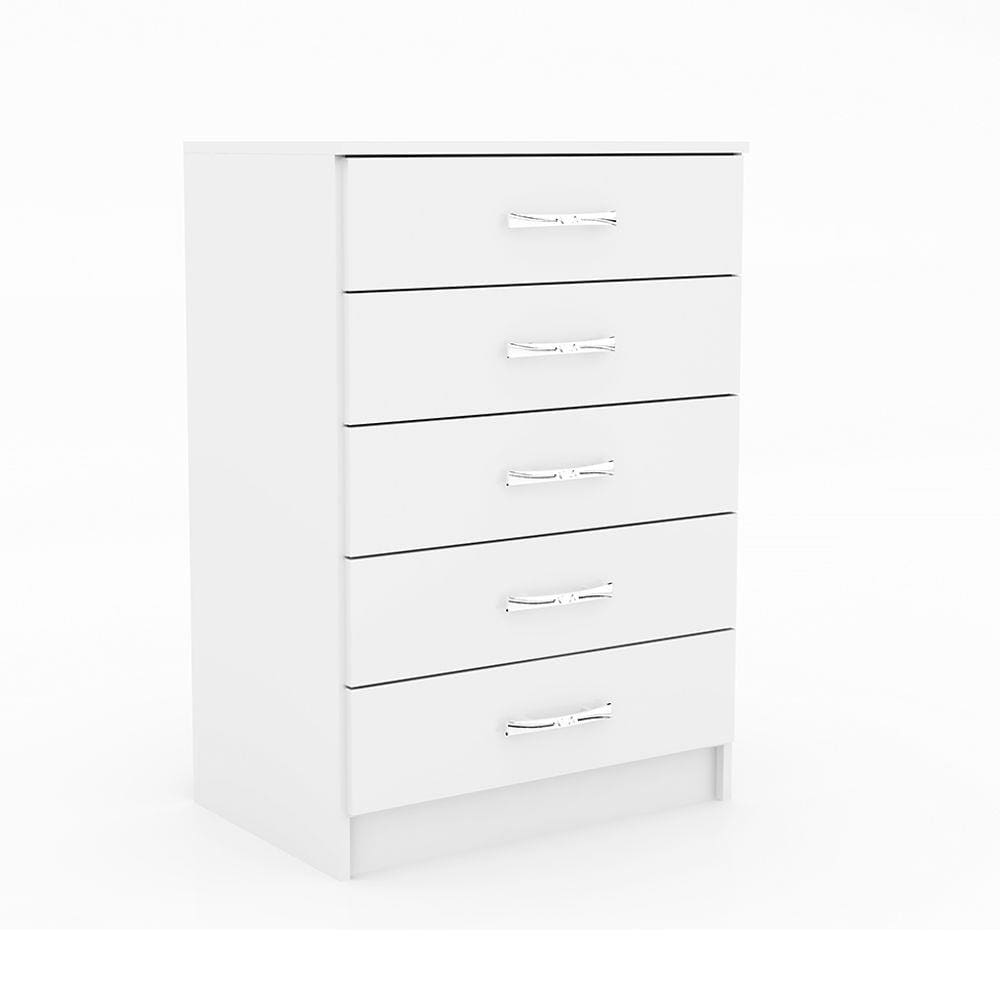Cômoda 5 Gavetas Evidência Branco