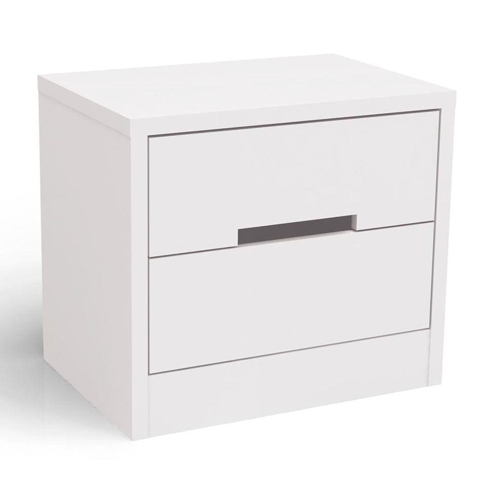 Mesa de cabeceira S822 2 Gavetas Branco
