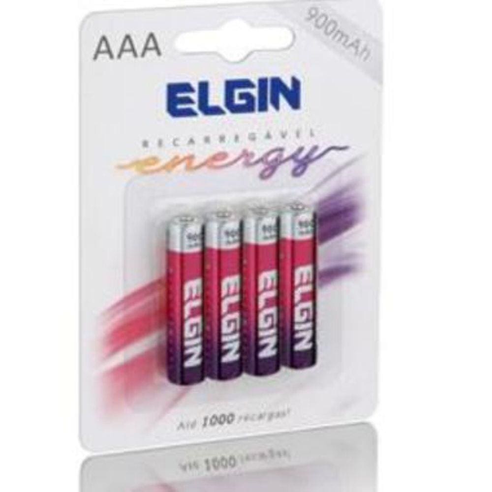 Pilhas Recarregável Aa (Pequena) Energy 2700 Mah Elgin 4 Unid Roxo